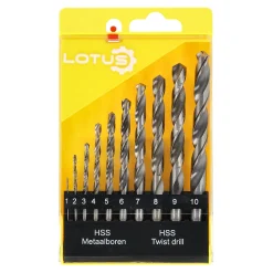 Lotus Toebehoren Elektrisch Gereedschap>Borenset metaal HSS 10-delig