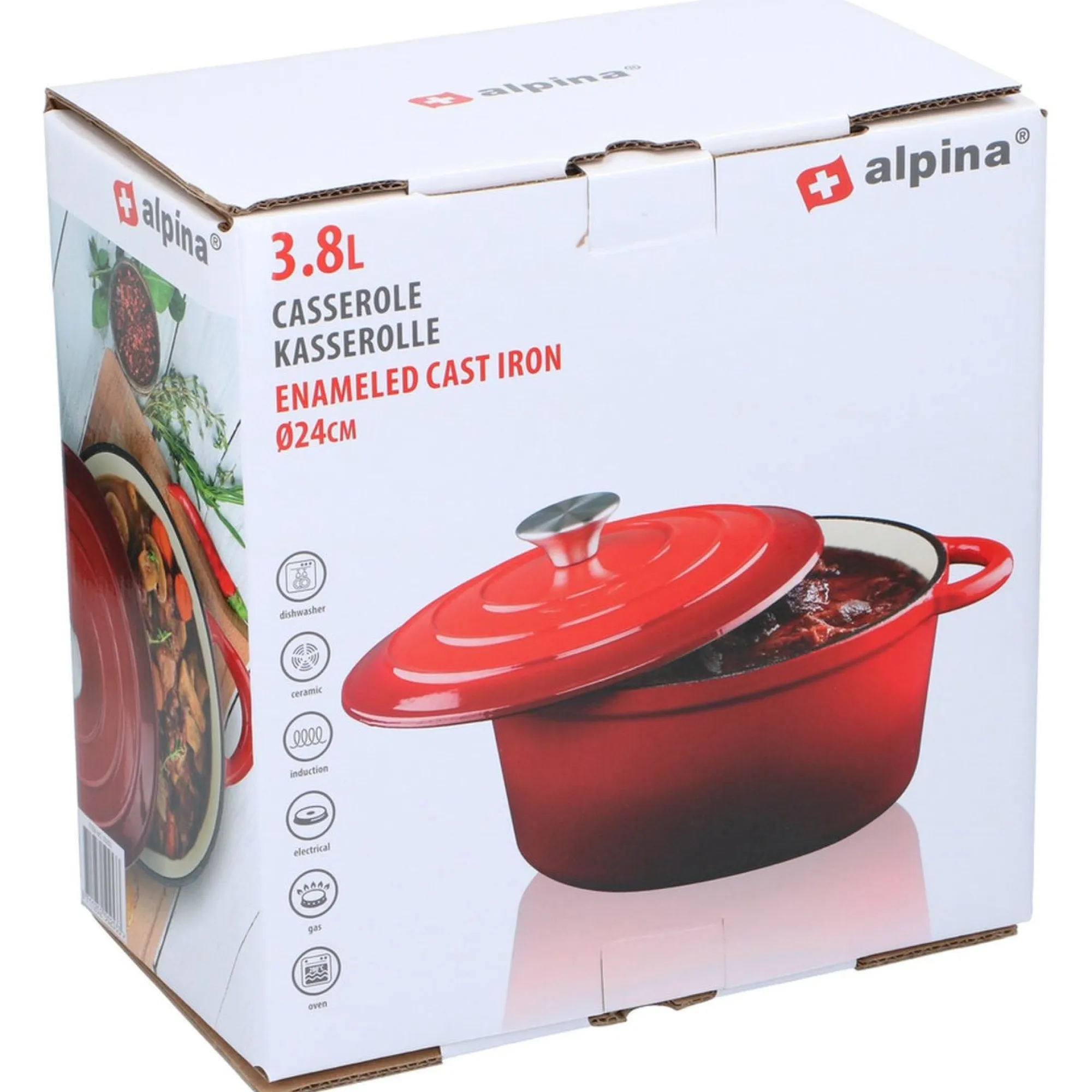 Alpina Koken & Tafelen>Braadpan gietijzer 24cm 3,8L