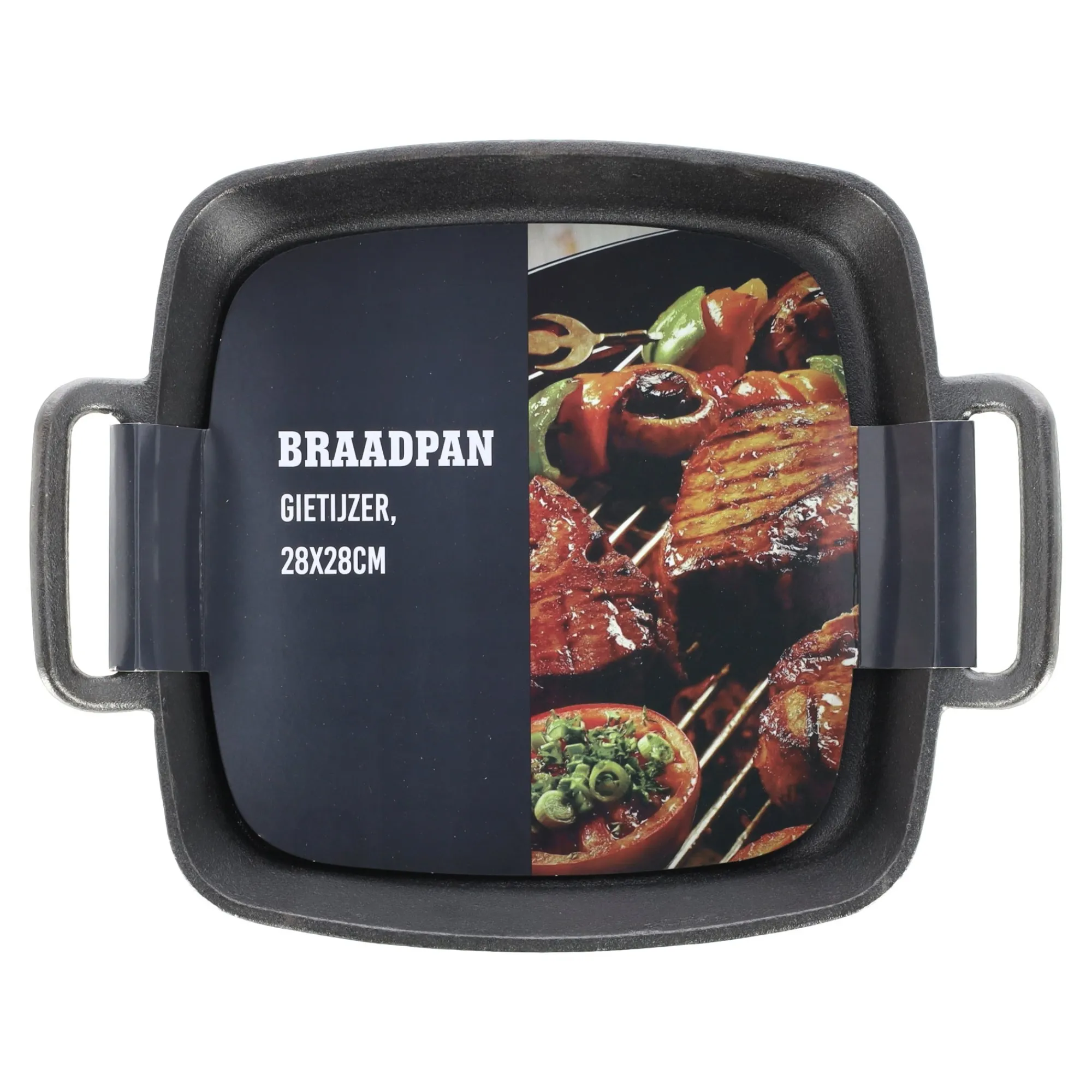 Barbecueaccessoires>Braadpan gietijzer 28x28