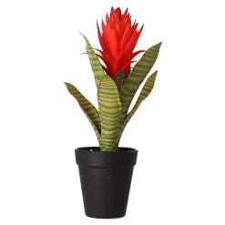 Kunstplanten En Kunstbloemen>Bromelia in pot 32 cm - 3 assorti