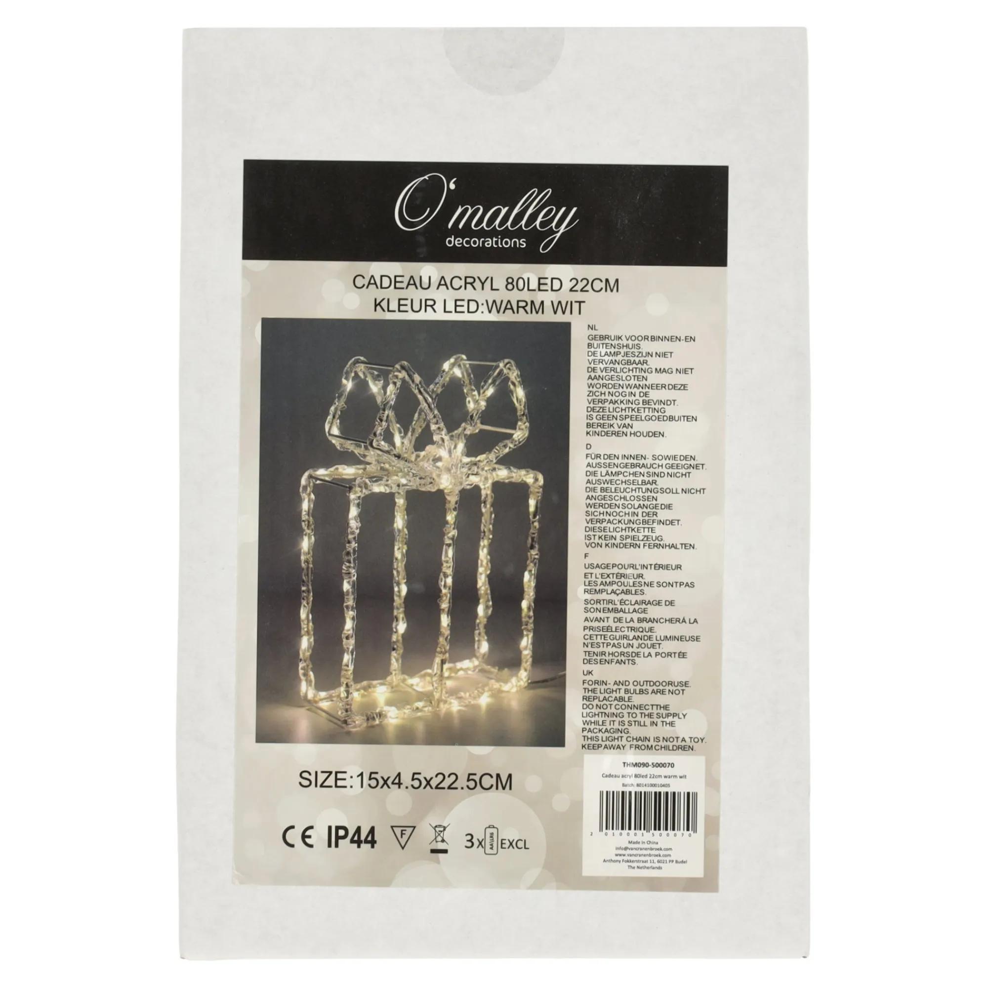 O'malley Kerstverlichting>Cadeau 80 LED warm wit