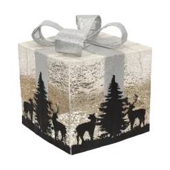 Kerstdecoratie|Kerstverlichting>Cadeauset LED bomen rose zilver 3-delig