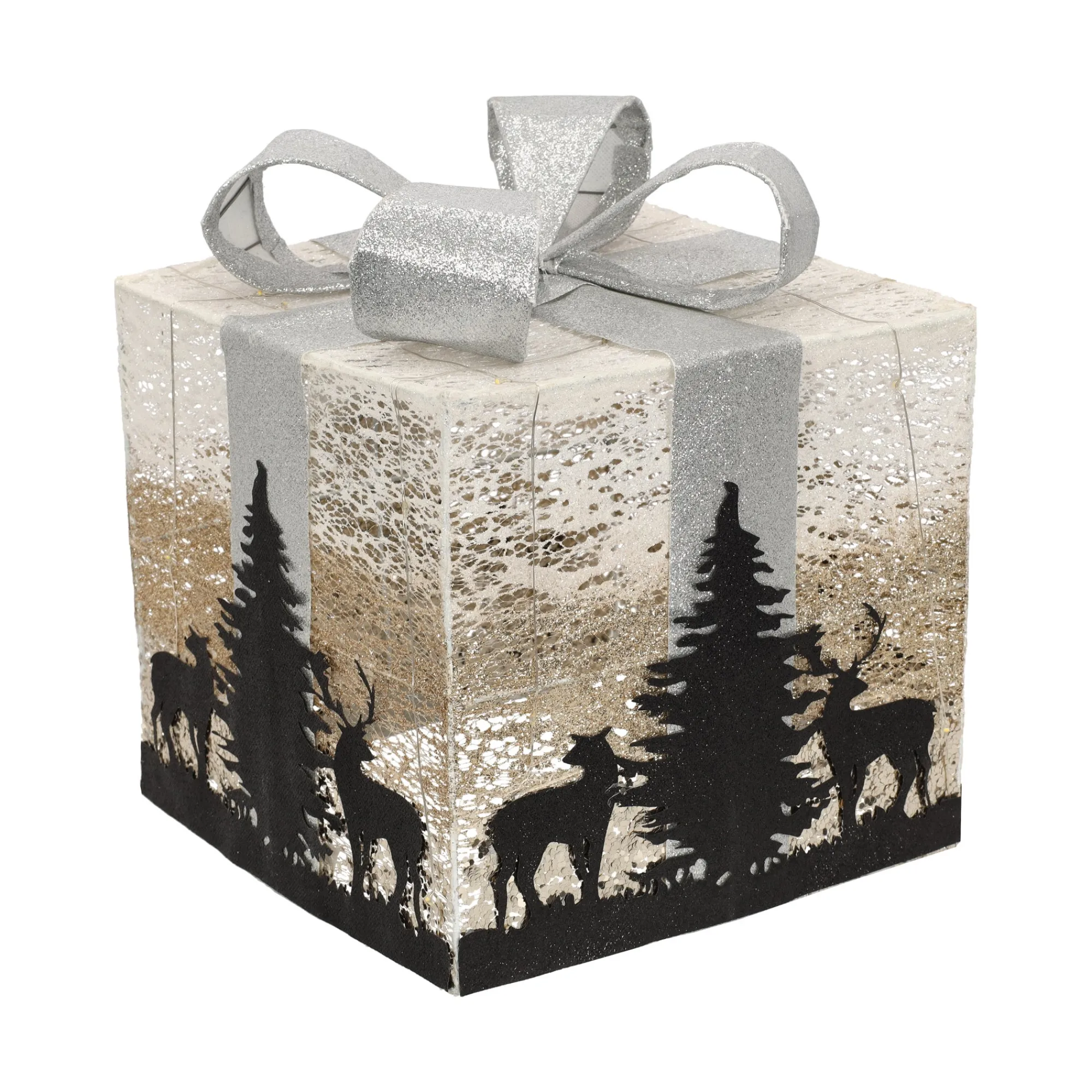 Kerstdecoratie|Kerstverlichting>Cadeauset LED bomen rose zilver 3-delig