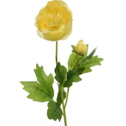 Everlands Kunstplanten En Kunstbloemen>Camelia op steel 57 cm geel