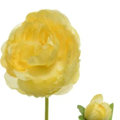 Everlands Kunstplanten En Kunstbloemen>Camelia op steel 57 cm geel