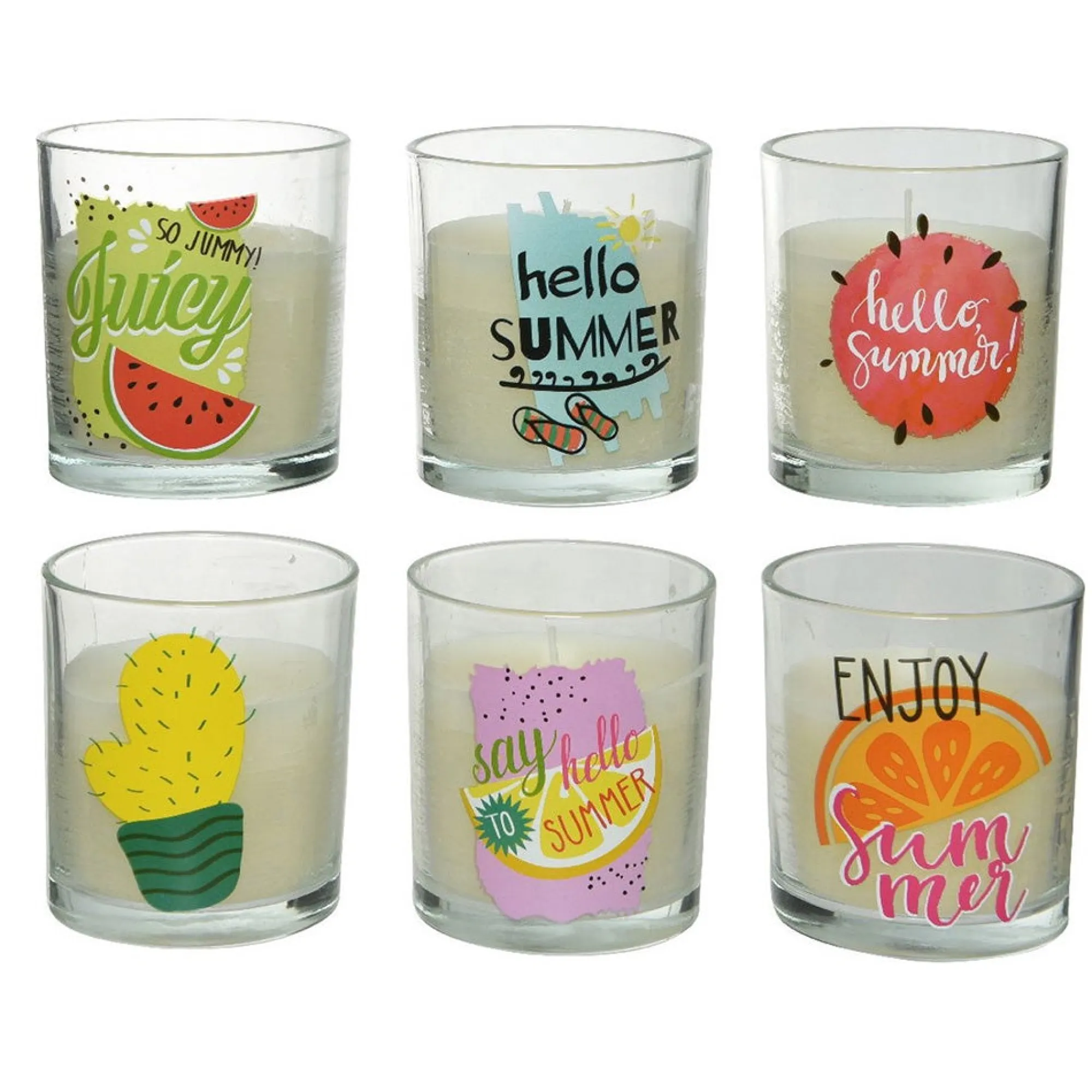 Decoris Kaarsen>Citronellakaars 8 x 9 cm 6 kleuren