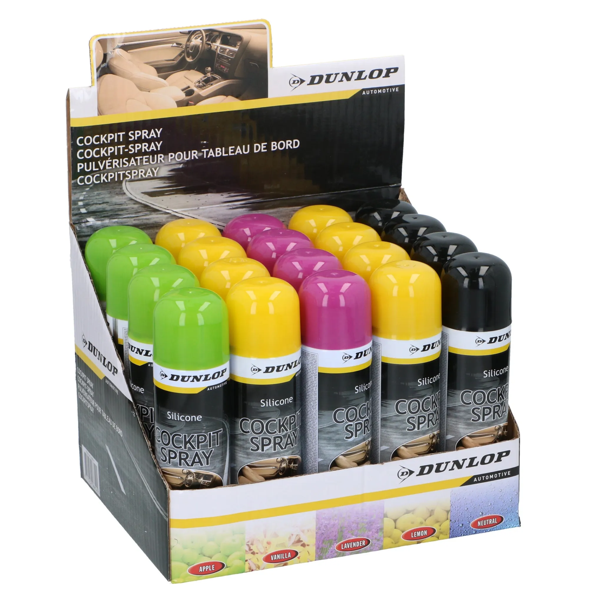 Dunlop Autoreiniging En Onderhoud>Cockpit spray 225ml assorti