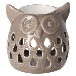Scentchips Kaarsen>Creascents brander uil taupe 12 cm