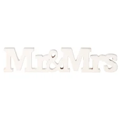 O'malley Woondecoratie>Deco hout Mr&Mrs 24 cm assorti