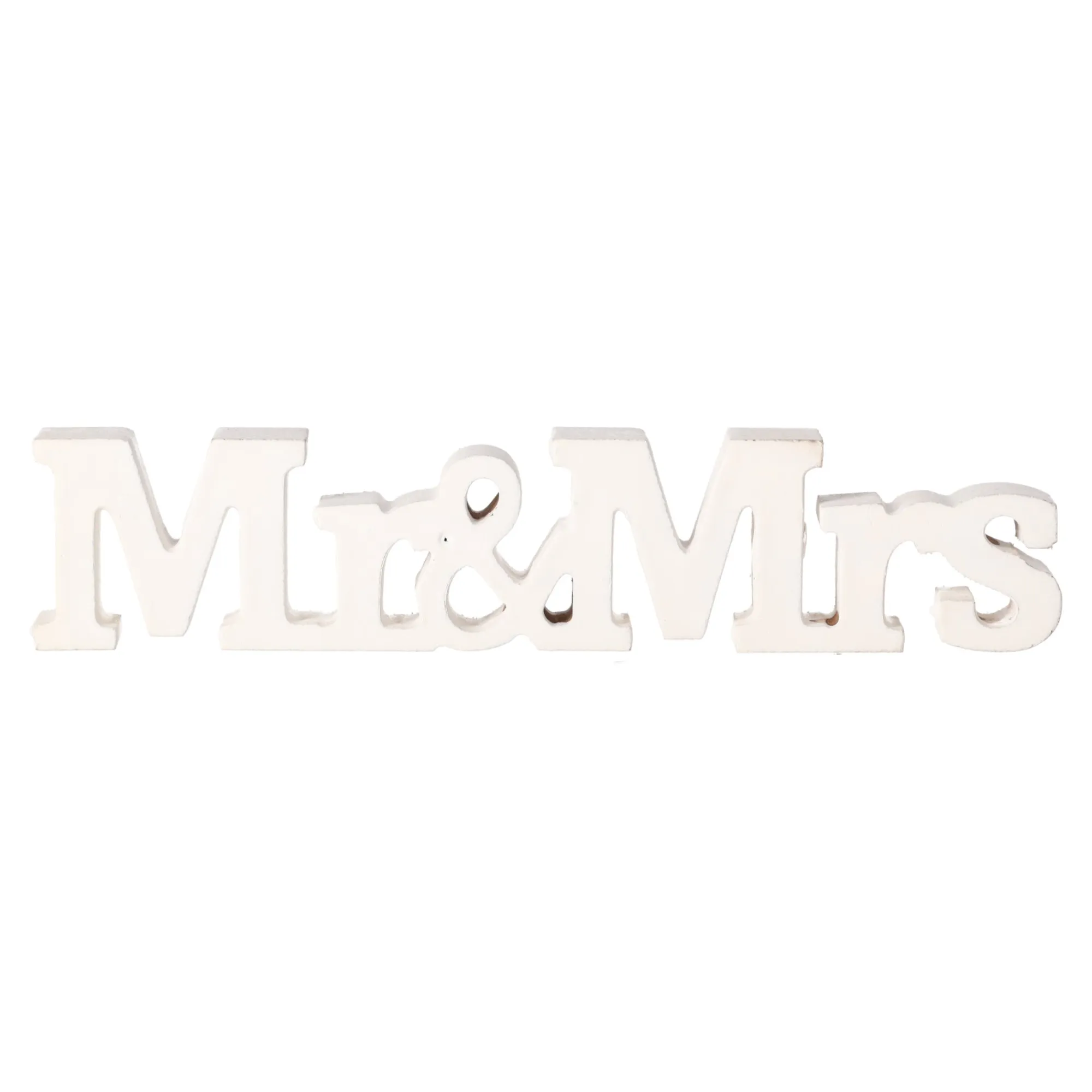 O'malley Woondecoratie>Deco hout Mr&Mrs 24 cm assorti