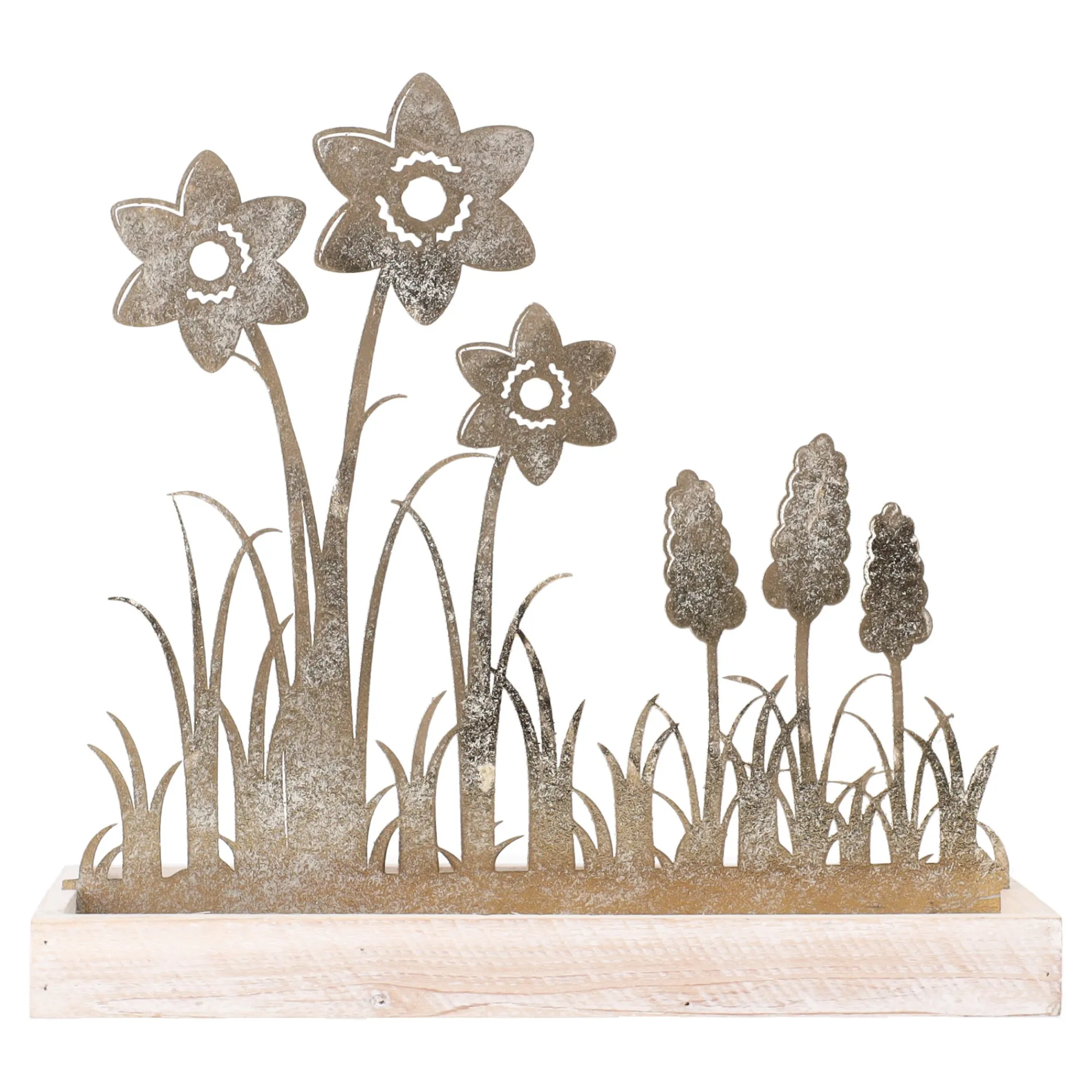 Woondecoratie>Deco metaal 30 x 28 cm gold wash