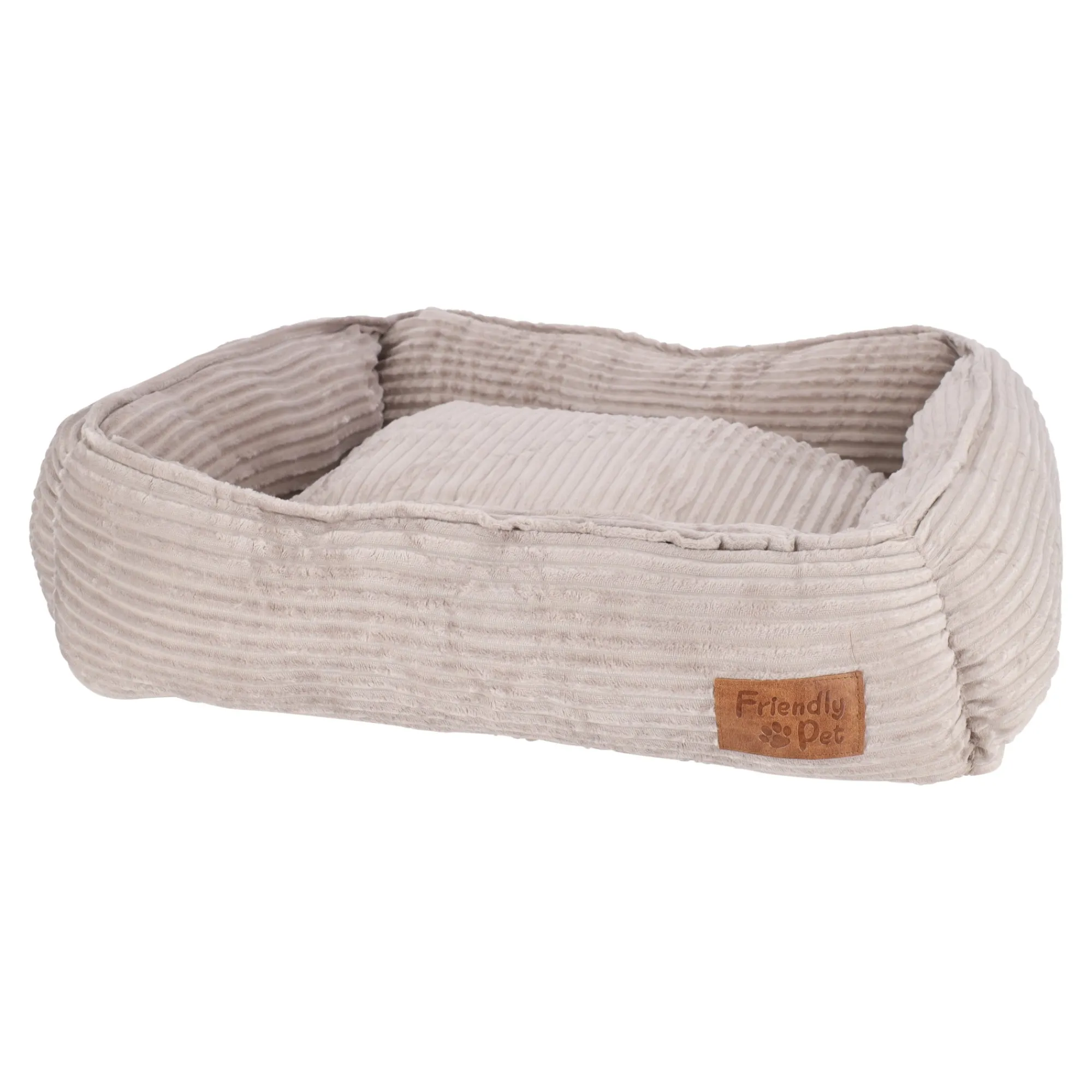 Friendly Pet Kattenmand|Hondenkussen>Dierenmand stripe design 65x60x20cm taupe