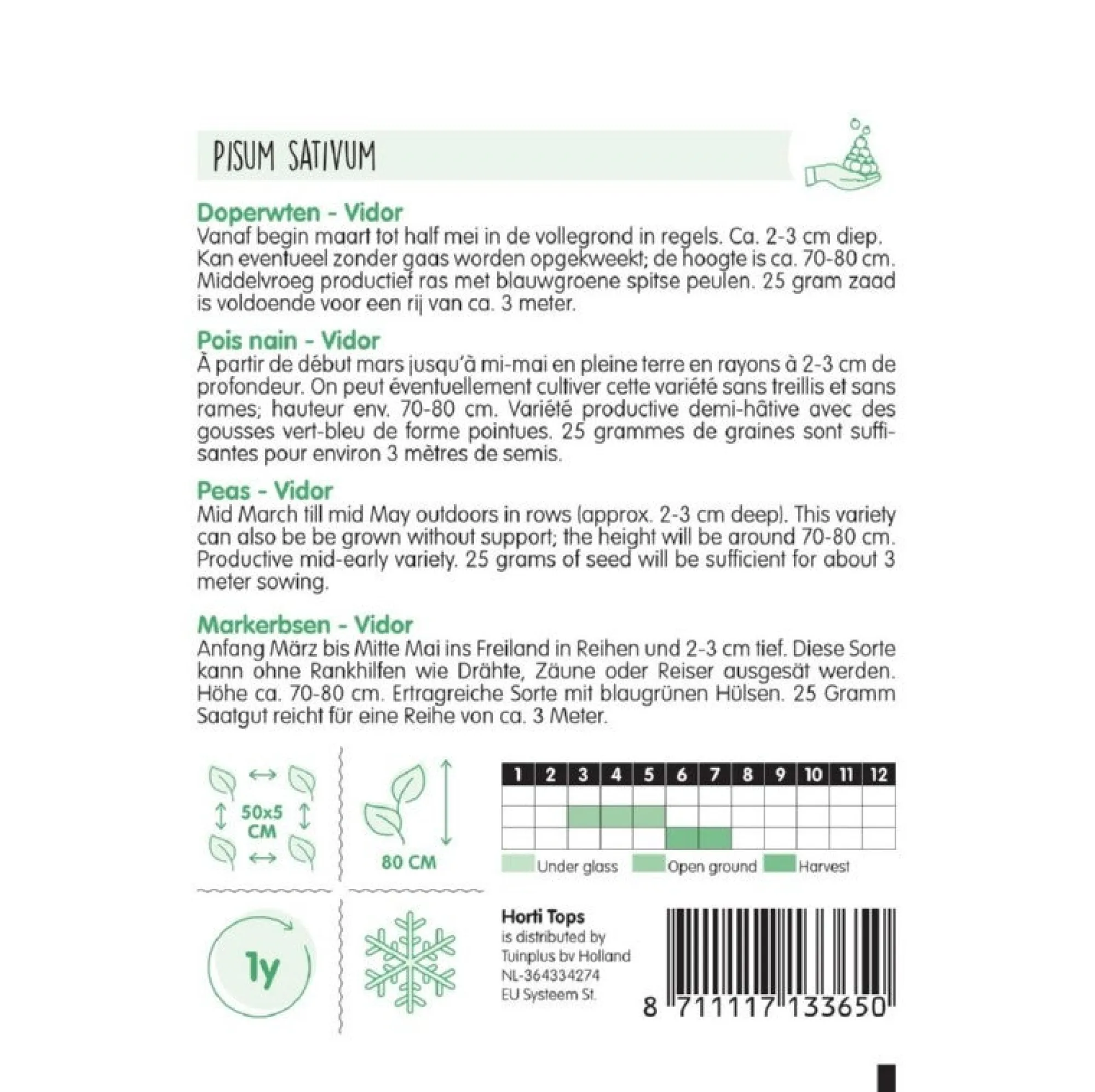 Horti Tops Moestuin>Doperwten Vidor zaad