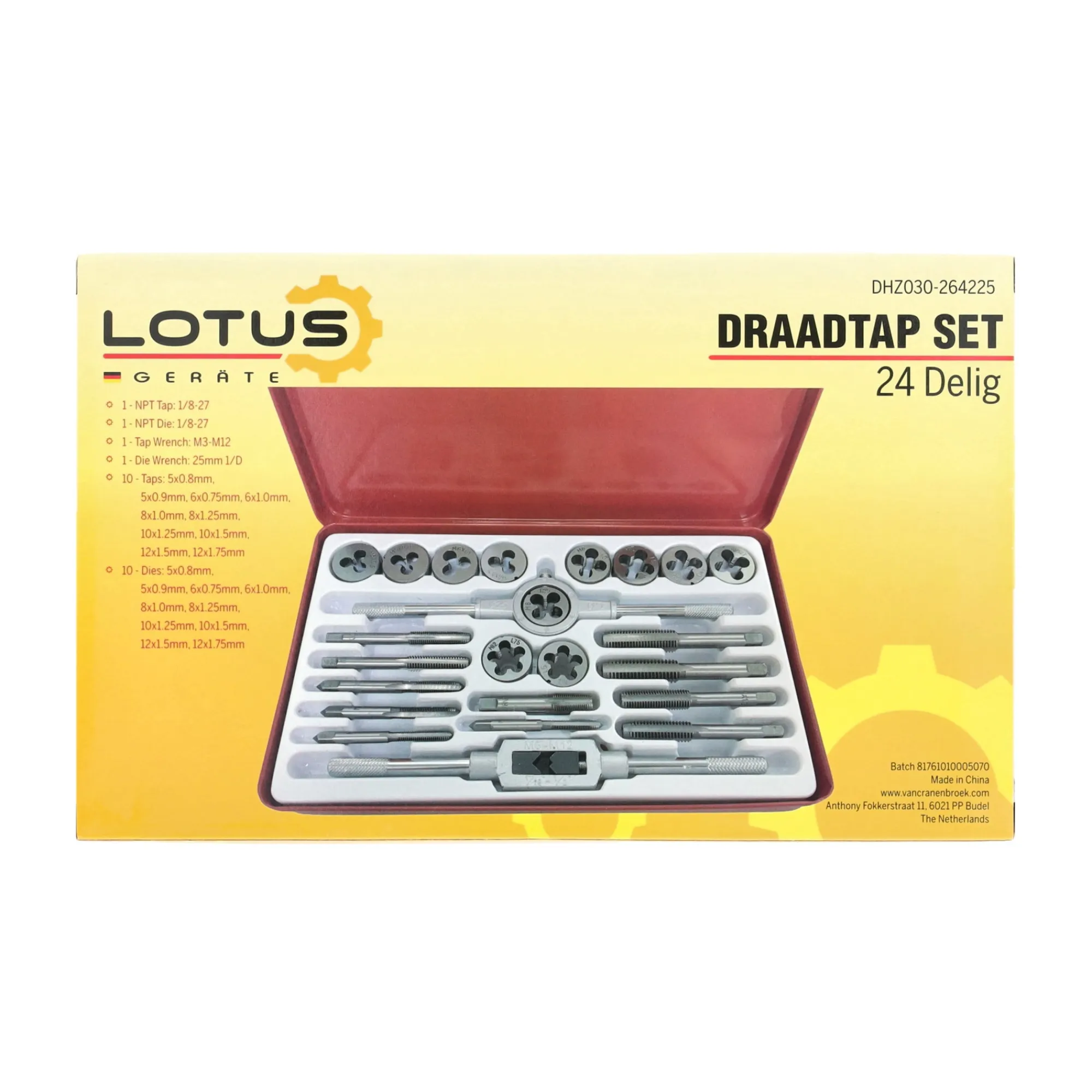 Lotus Handgereedschap>Draadtap set 24-delig