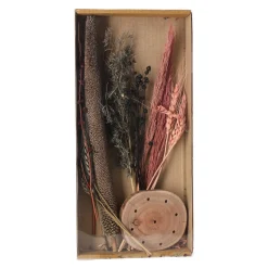 Natural Collections Kunstplanten En Kunstbloemen>Dried flower wooden base 15 x 30 cm pink