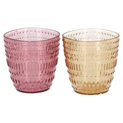 Decoris Koken & Tafelen>Drinkglas plastic 9 cm 2 assorti