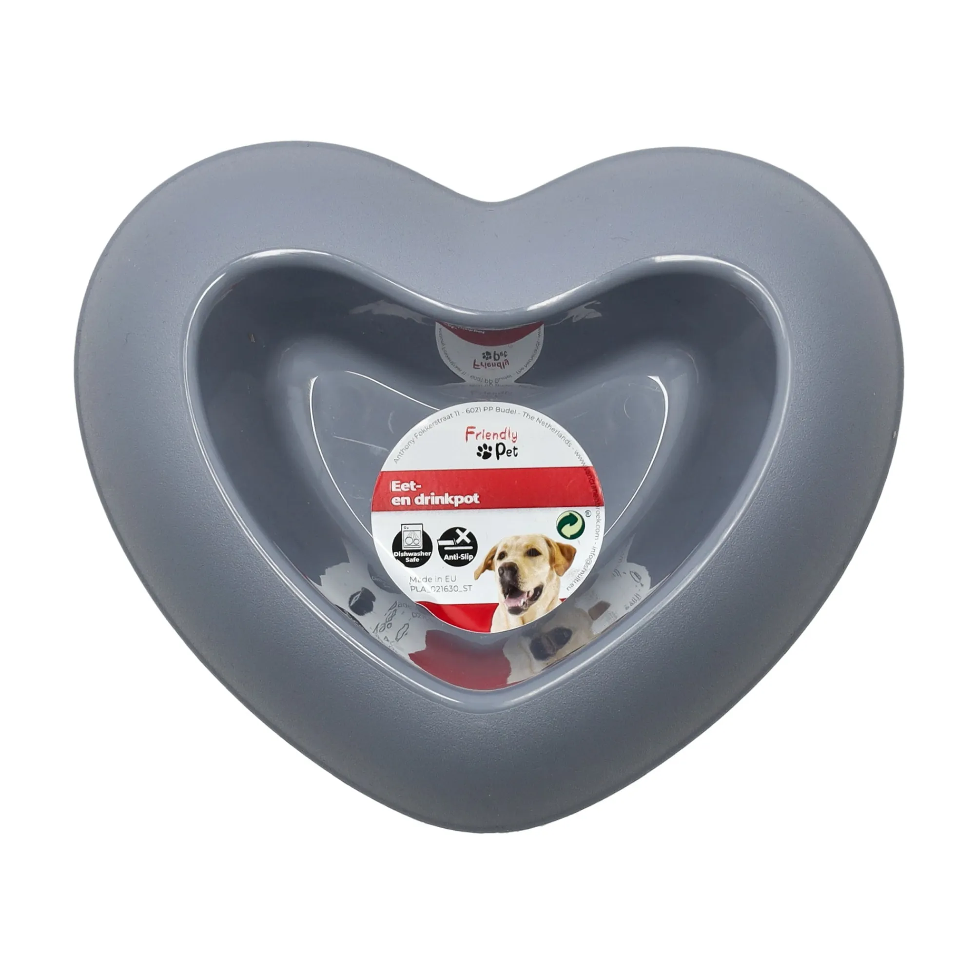 Friendly Pet Drink- En Voerbak Hond|Voerbak Kat>Eet en drinkpot hart blauw 250ml