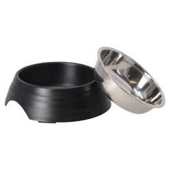 Friendly Pet Drink- En Voerbak Hond>Eetpot hond ribbel zwart 160ml