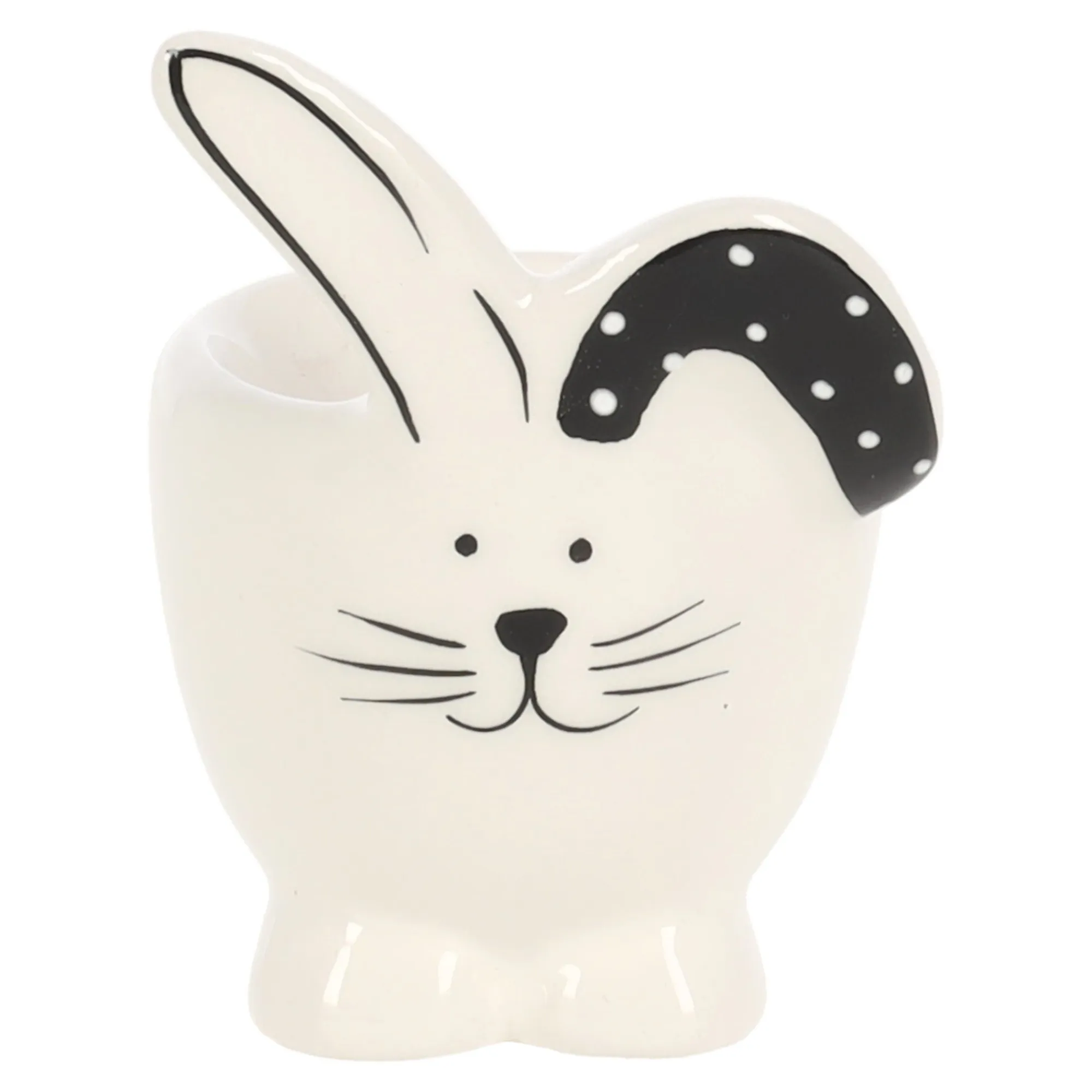 Van Cranenbroek Pasen>Eidop konijn wit zwart 5x9cm