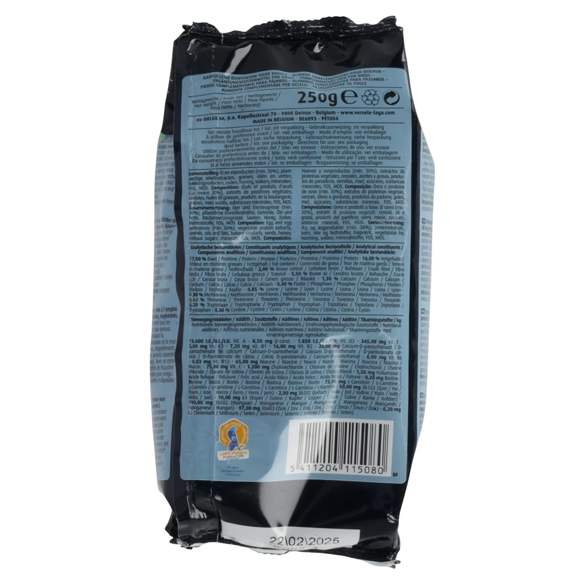 Versele Laga Vogelvoer>Eivoer nat parkiet gold 250 gram