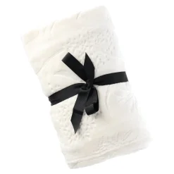 Plaids En Sierkussens>Fleece deken flower 130 x 170 cm creme