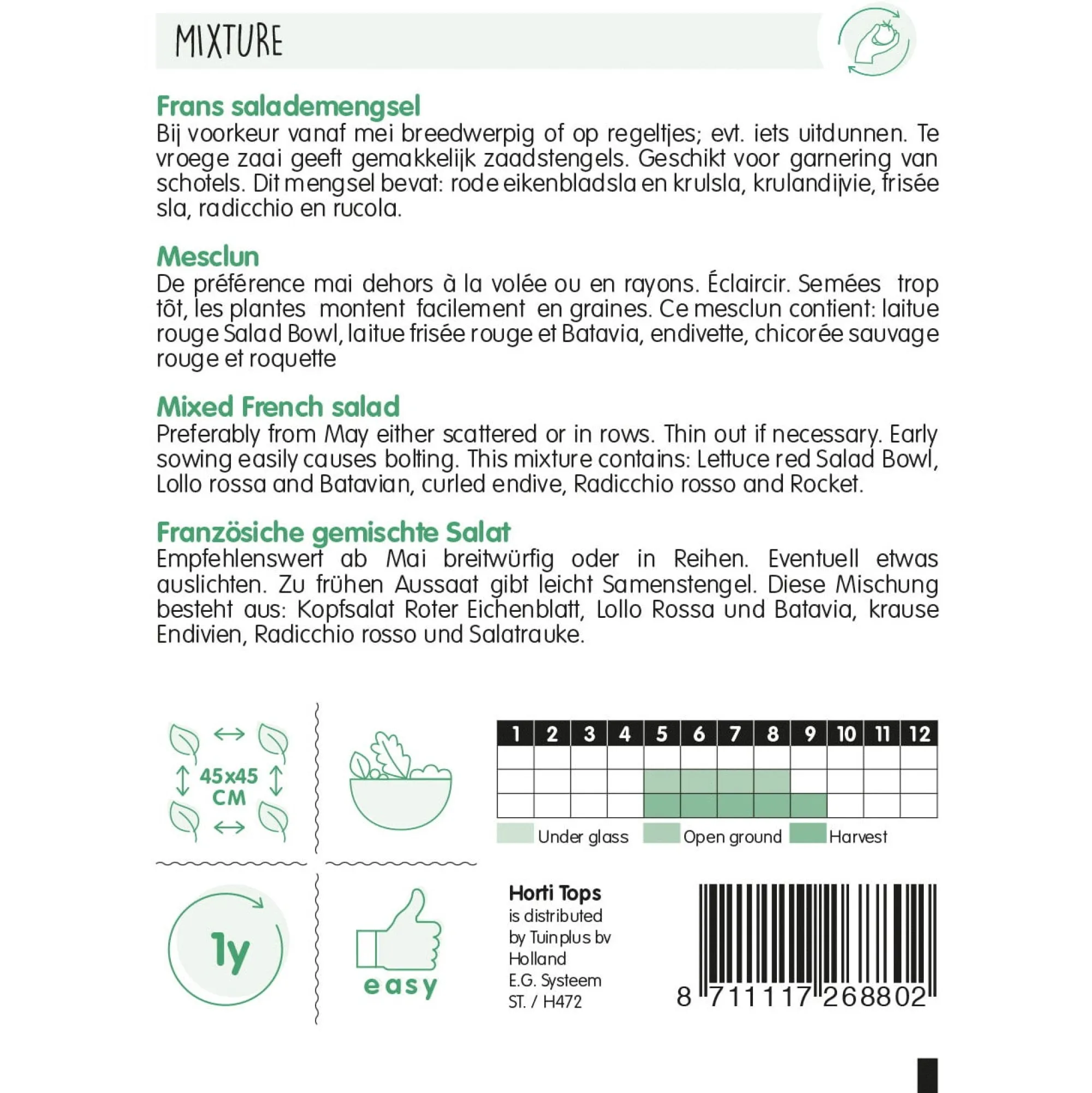 Horti Tops Moestuin>Frans salademengsel