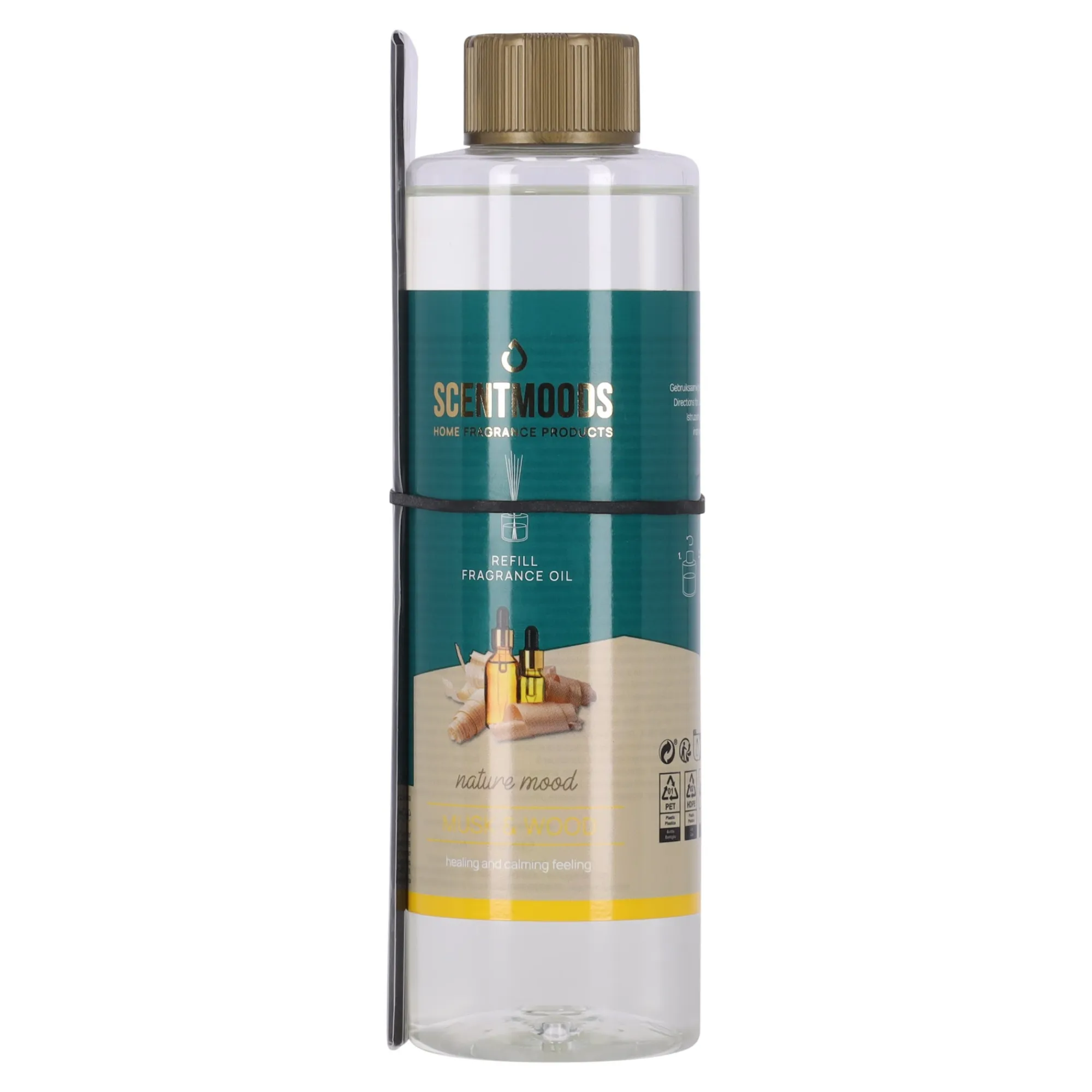 Scentmoods Kaarsen>Geurstokjes refill musk wood 400ml