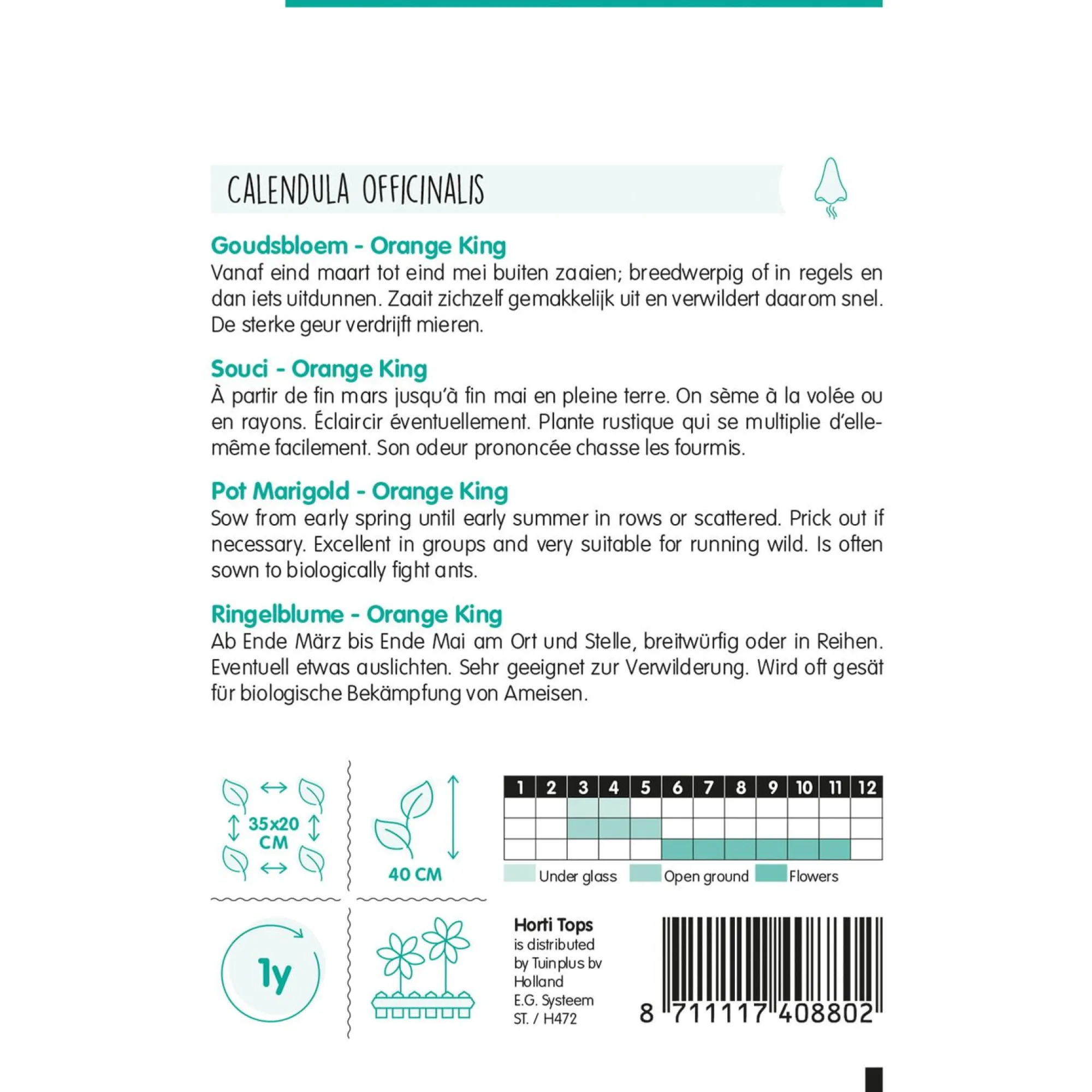 Horti Tops Moestuin>Goudsbloem Orange King