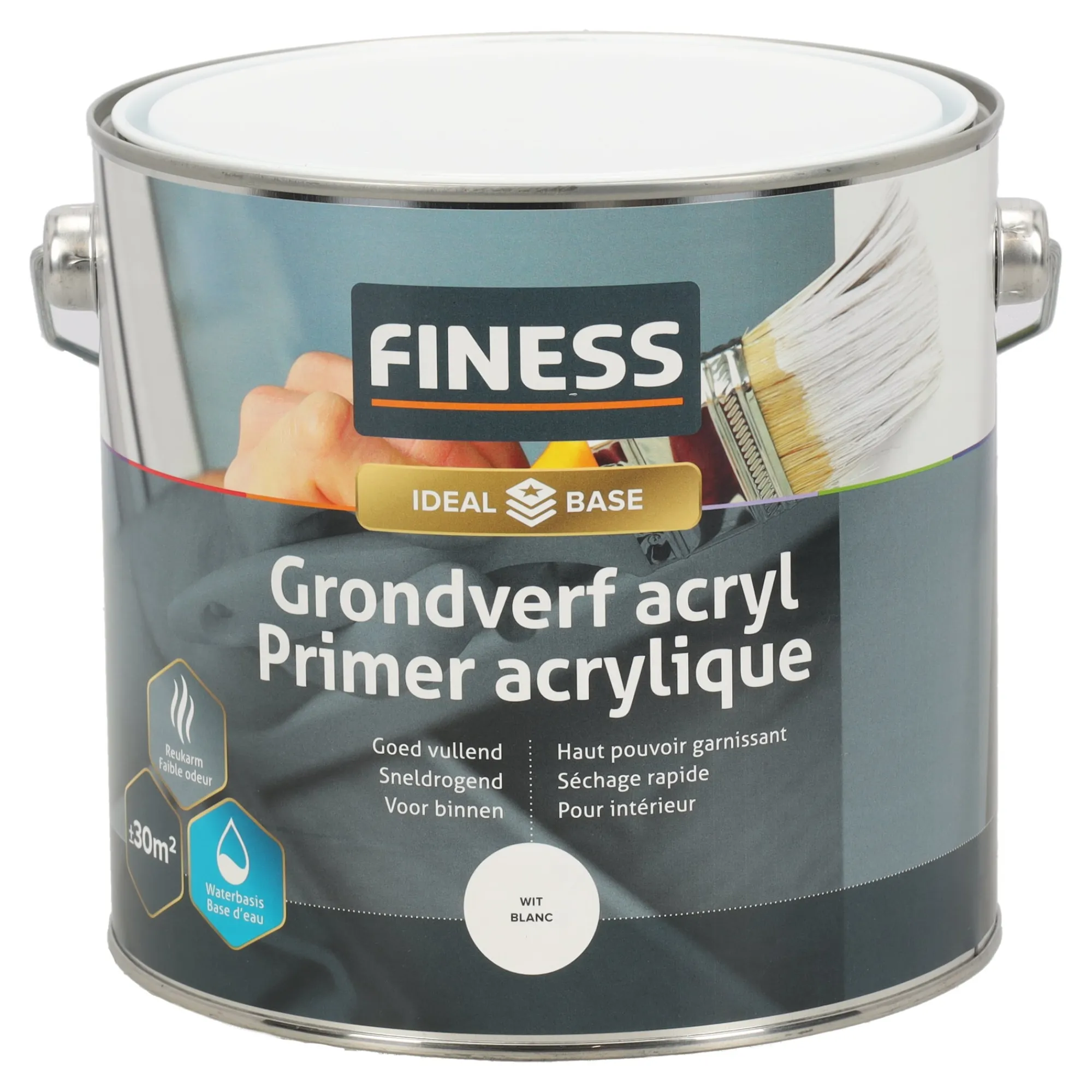 Finess Muurverf>Grondverf acryl wit 2.5L