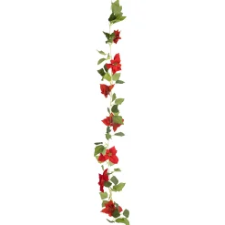 Kunstplanten En Kunstbloemen|Kerstdecoratie>Guirlande kerstroos 180 cm
