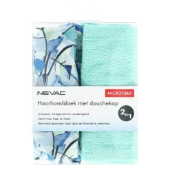 Nevac Badkameraccessoires>Haarhanddoek met douchekap