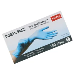 Nevac Schoonmaken>Handschoen wegwerp Nitril 100st 9/L
