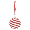 Kerstballen|Kerstdecoratie>Hanger bal snoep rood 8 cm