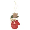 Kerstballen|Kerstdecoratie>Hanger beer rood 11 cm