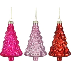 Mica Decorations Kerstballen|Kerstdecoratie>Hanger boom roze rood 12 cm