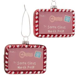 Boltze home Kerstballen|Kerstdecoratie>Hanger brief Santa 9x6cm