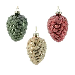 Decoris Kerstballen|Kerstdecoratie>Hanger dennenappel 9 cm