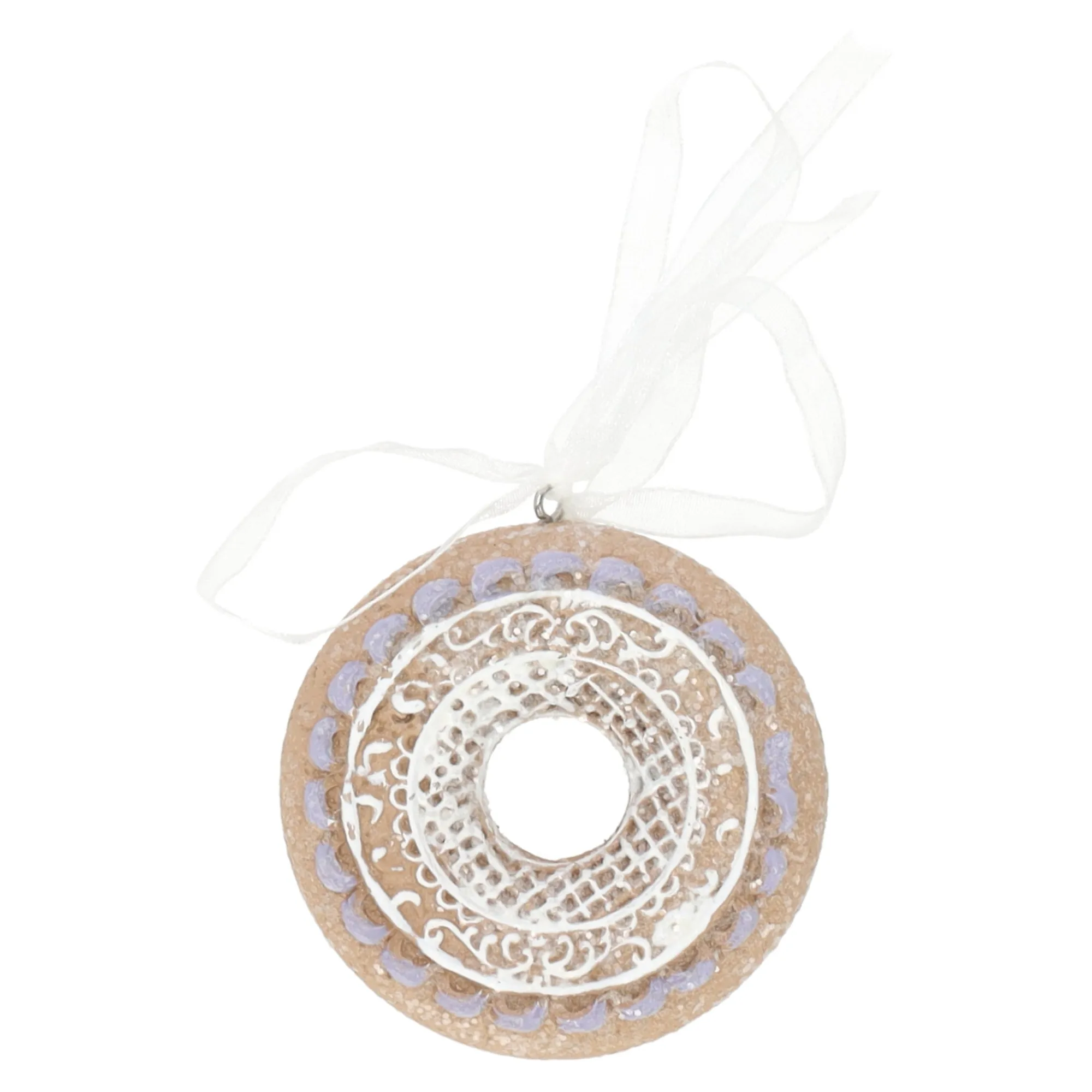 Kerstdecoratie|Kerstballen>Hanger donut gingerbread 7 cm