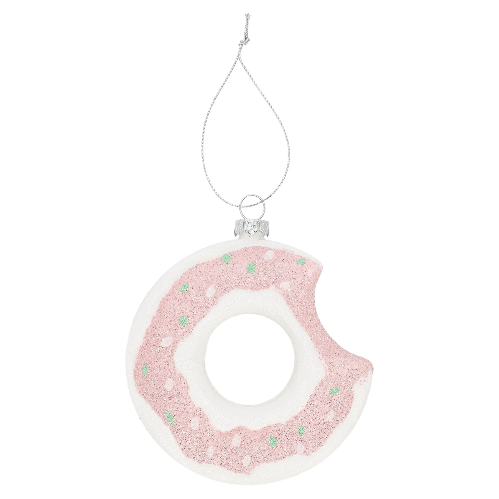 Kerstballen|Kerstdecoratie>Hanger donut roze 10 x 10 cm
