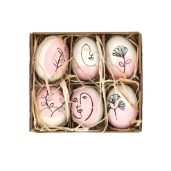 Natural Collections Pasen>Hanger ei naturel roze 6st