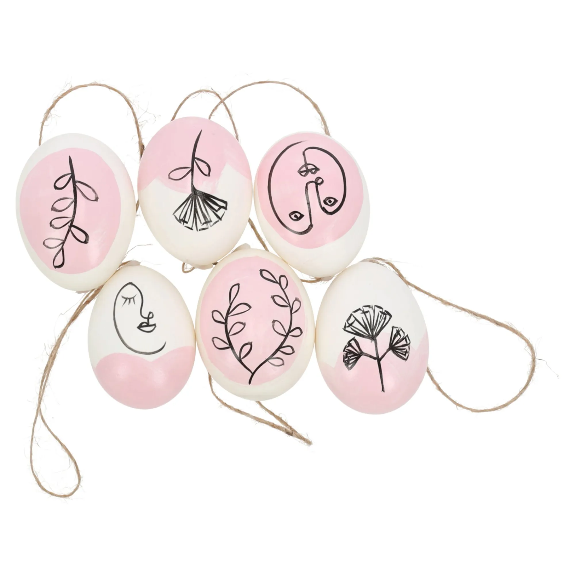 Natural Collections Pasen>Hanger ei naturel roze 6st