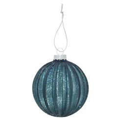 Kerstballen|Kerstdecoratie>Hanger glas bal 8 cm blauw