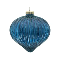 Kerstballen|Kerstdecoratie>Hanger glas bal 10 cm blauw