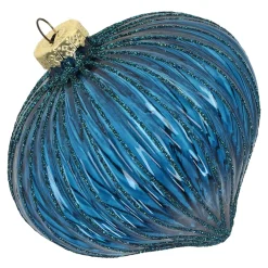 Kerstballen|Kerstdecoratie>Hanger glas bal 10 cm blauw