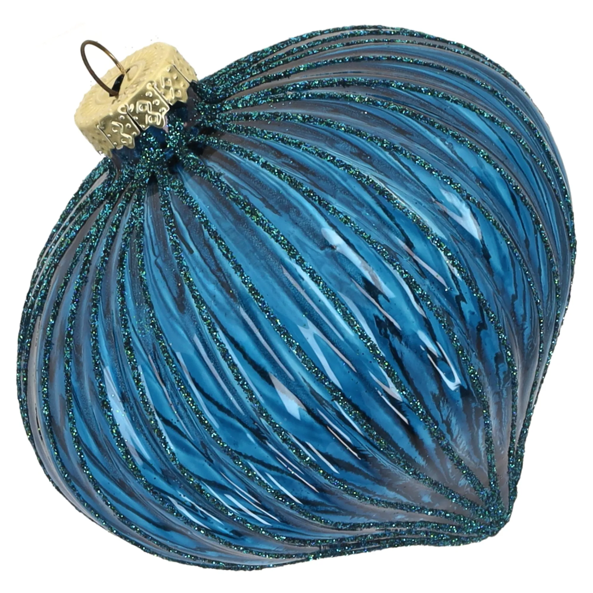 Kerstballen|Kerstdecoratie>Hanger glas bal 10 cm blauw
