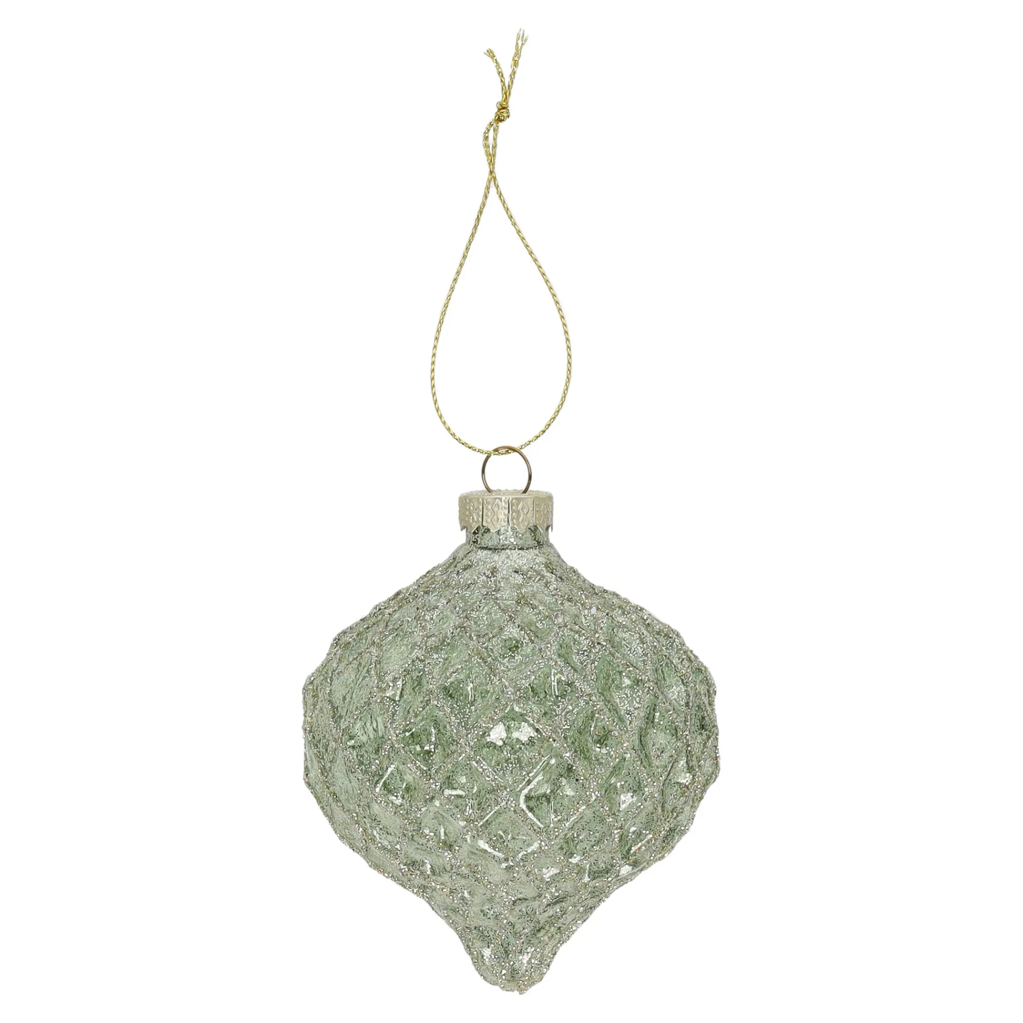 Kerstballen|Kerstdecoratie>Hanger glas bal 8 cm groen