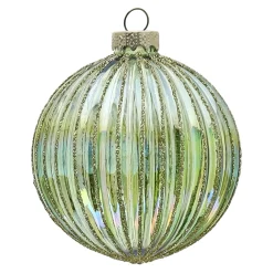 Kerstdecoratie|Kerstballen>Hanger glas bal 8 cm groen