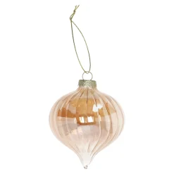 Kerstdecoratie|Kerstballen>Hanger glas bal 8 cm koper