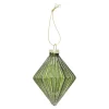 Kerstdecoratie|Kerstballen>Hanger glas diamant 9 cm groen
