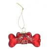 Kerstballen|Kerstdecoratie>Hanger glas hondenbot rood